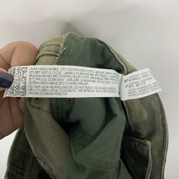 2/$30 ZARA Straight Leg Jeans 4 Camo Cropped Five-Pocket Stretch #5066 - Picture 11 of 13